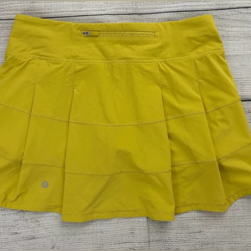 Lululemon Pace Rival Mid-Rise Skirt sonic yellow NEW